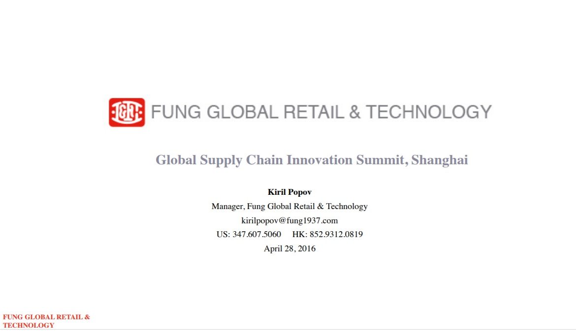 Retail Landscape Overview (Global Supply Chain Innovation Summit)