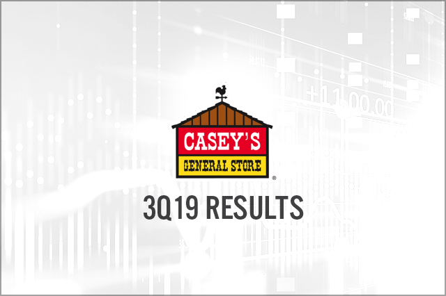 Casey’s General Stores (NASDAQ: CASY) 3Q19 Results: Revenue Below Consensus, Prepared Food and Grocery Fuel Growth