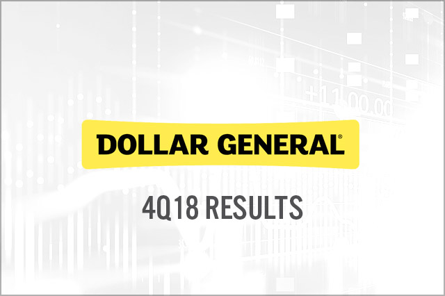 Dollar General (NYSE: DG) 4Q18 Results: Beats on Comps, Light 2019 Earnings Guidance, Expects to Open 975 Stores in 2019