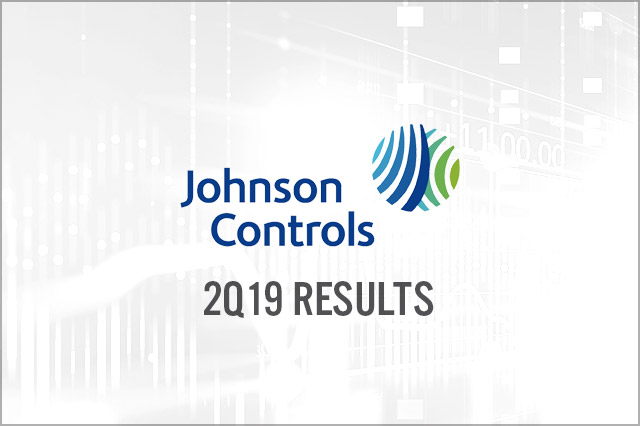 Johnson Controls (NYSE: JCI) 2Q19 Results: Mixed/In-Line Quarter, Raises 2019 EPS Guidance