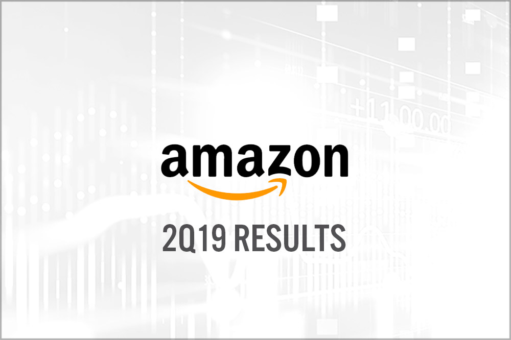 Amazon.com (NASDQ: AMZN) 2Q19 Results: 20% Increase in Sales Driven by AWS Growth