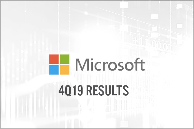 Microsoft (NASDAQ: MSFT) 4Q19 Results: Beats Consensus Estimates, Strong Cloud Growth, 2020 Revenues to Be Up Double Digits