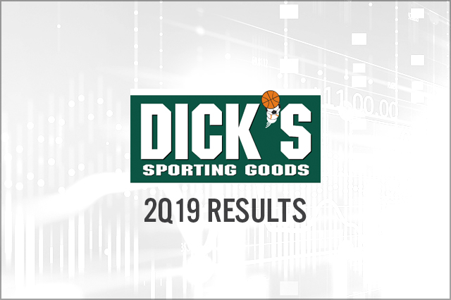 Dick’s (NYSE: DKS): 2Q19 Results: Revenues Up, Beats Consensus, Replaced Hunt Category with Localized Content in 135 Stores