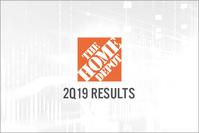 Home Depot (NYSE: HD) 2Q19 Results: Revenues Marginally Below Consensus Estimates While Comps Miss