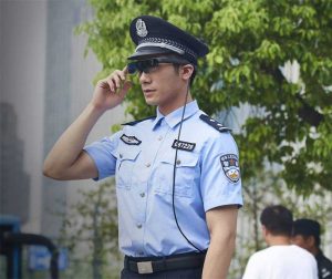 A policeman wears AI-powered glasses in China