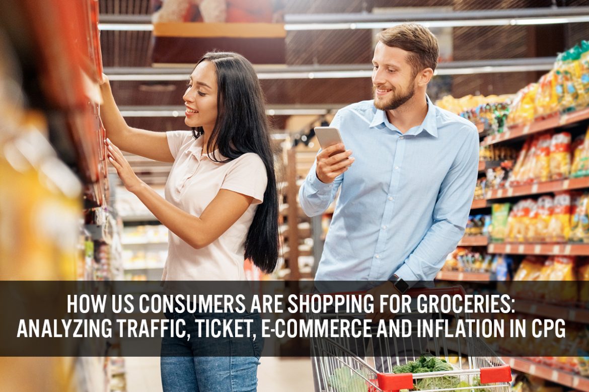 How US Consumers Are Shopping for Groceries: Analyzing Traffic, Ticket, E-Commerce and Inflation in CPG