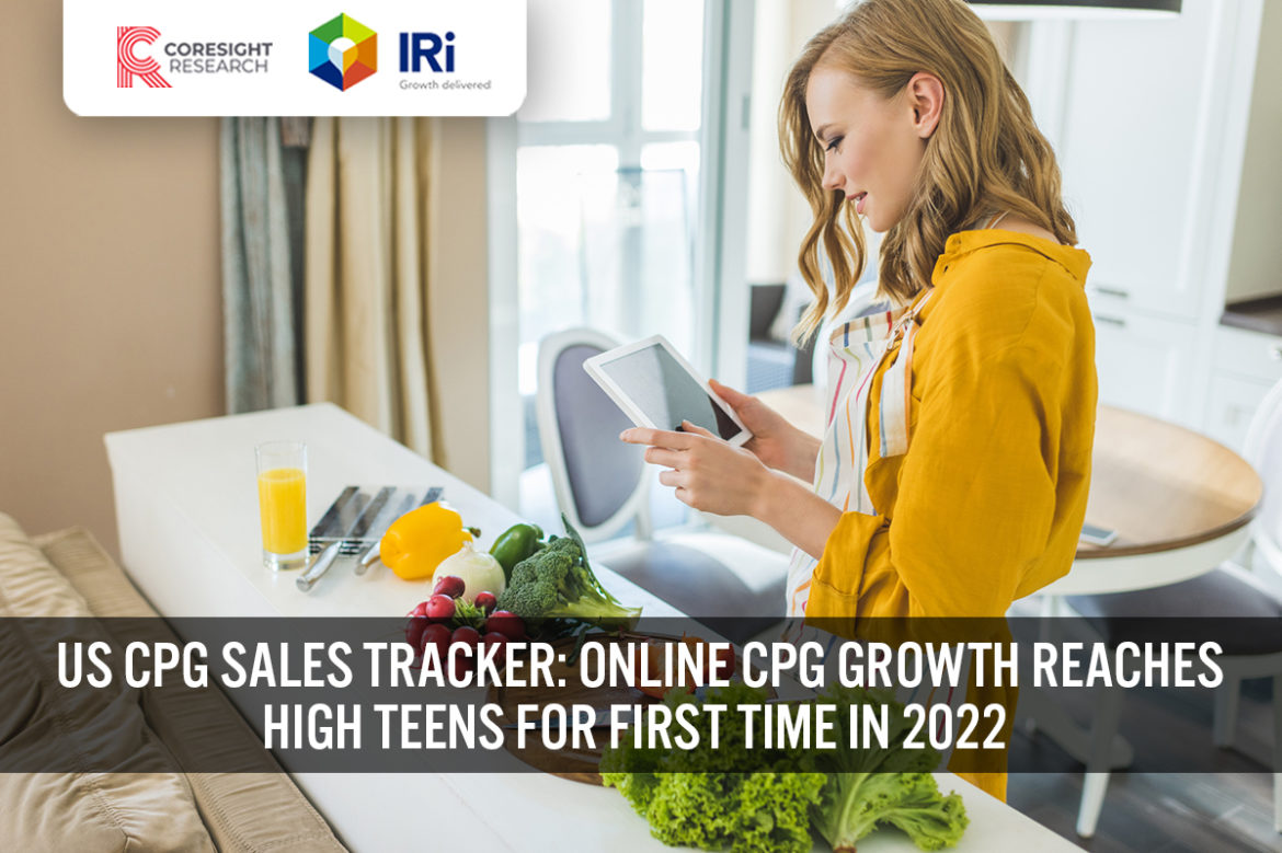 US CPG Sales Tracker: Online CPG Growth Reaches High Teens for First Time in 2022